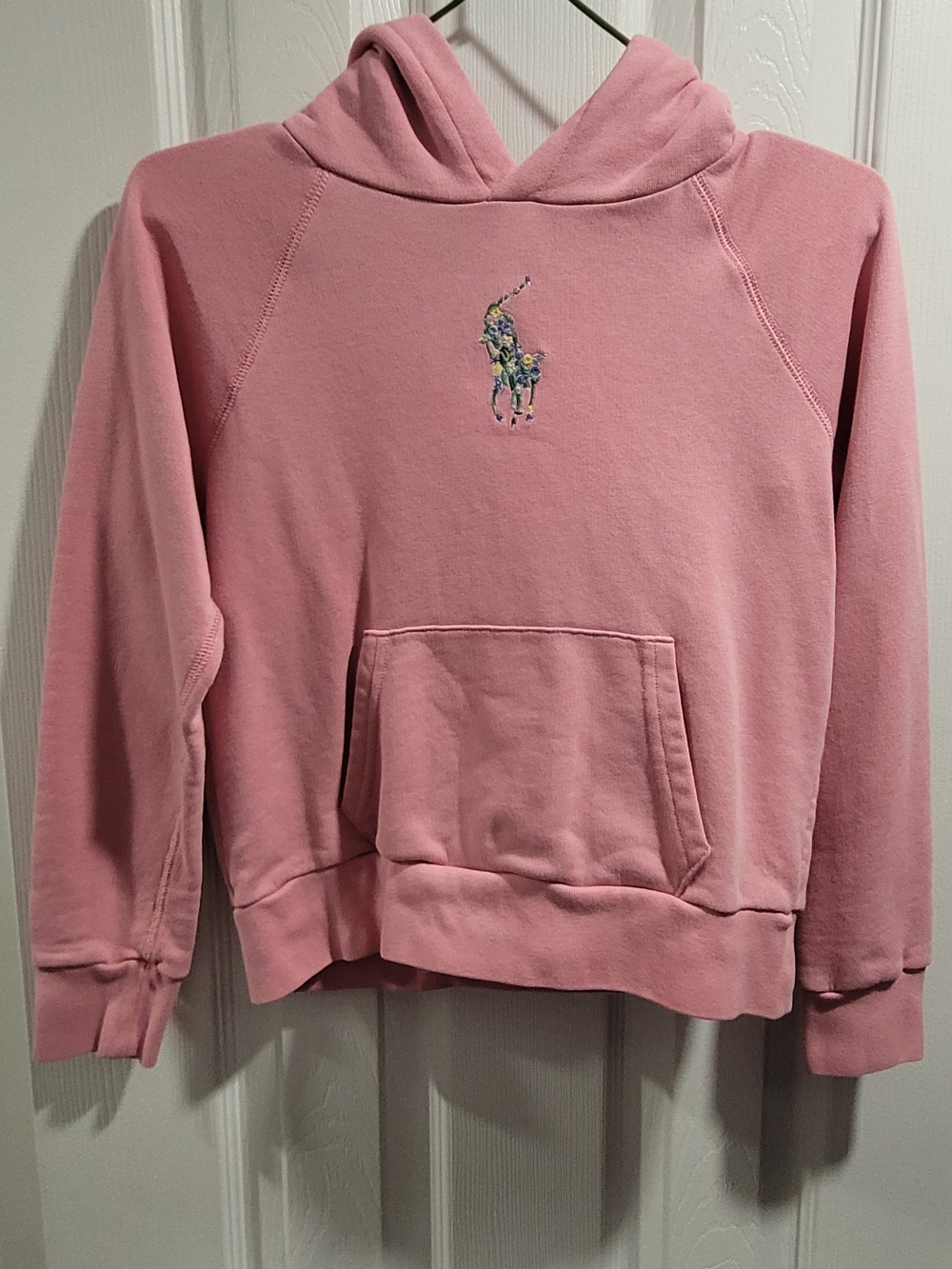 Polo Ralph Lauren Pink Pony Embroidered Hoodie Kids L 12-14
